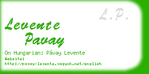 levente pavay business card